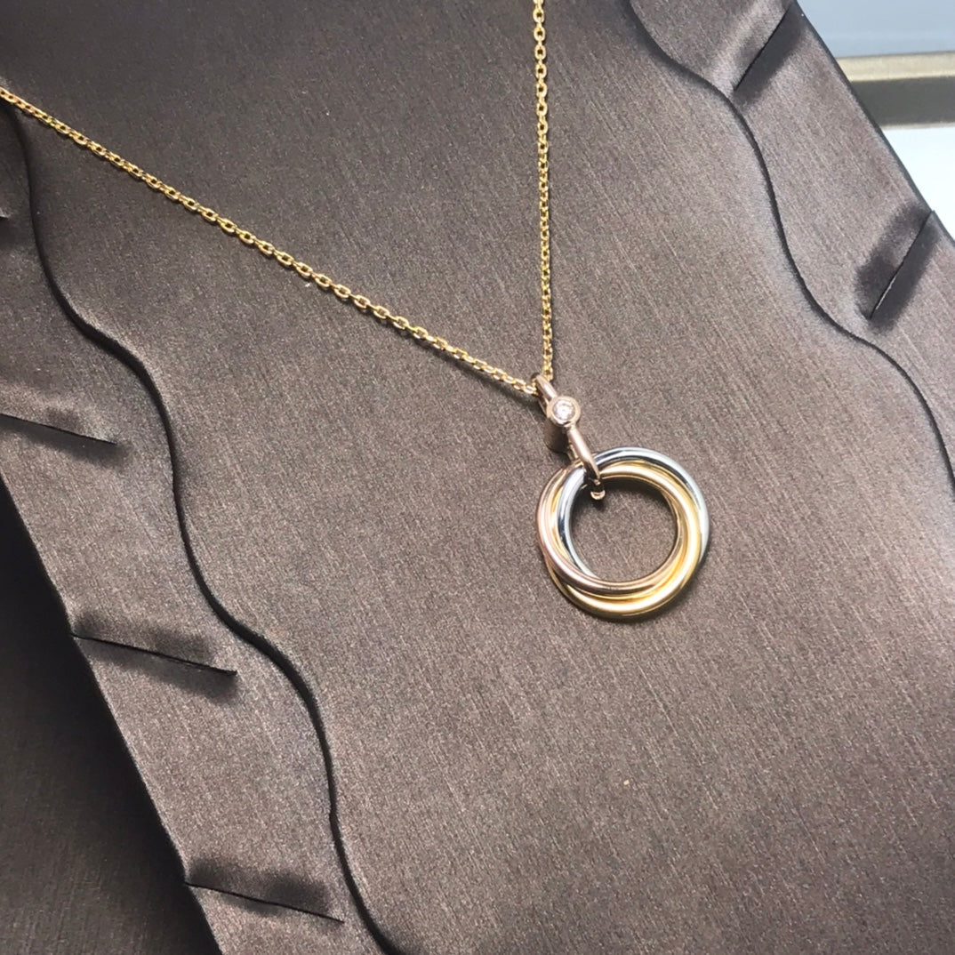 [Lucky Star]TRINITY SILBER GOLD ROSA GOLD HALSKETTE