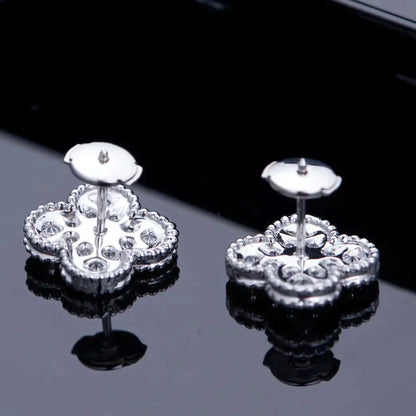 [Lucky Star]CLOVER 1 MOTIFS DIAMOND OHRSTECKER SILBER