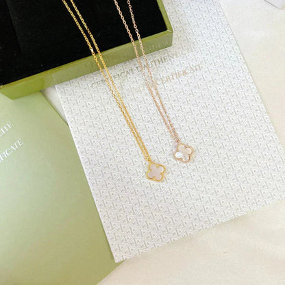 [Lucky Star]CLOVER MINI 9.5MM WHITE MOTHER-OF-PEARL NECKLACE