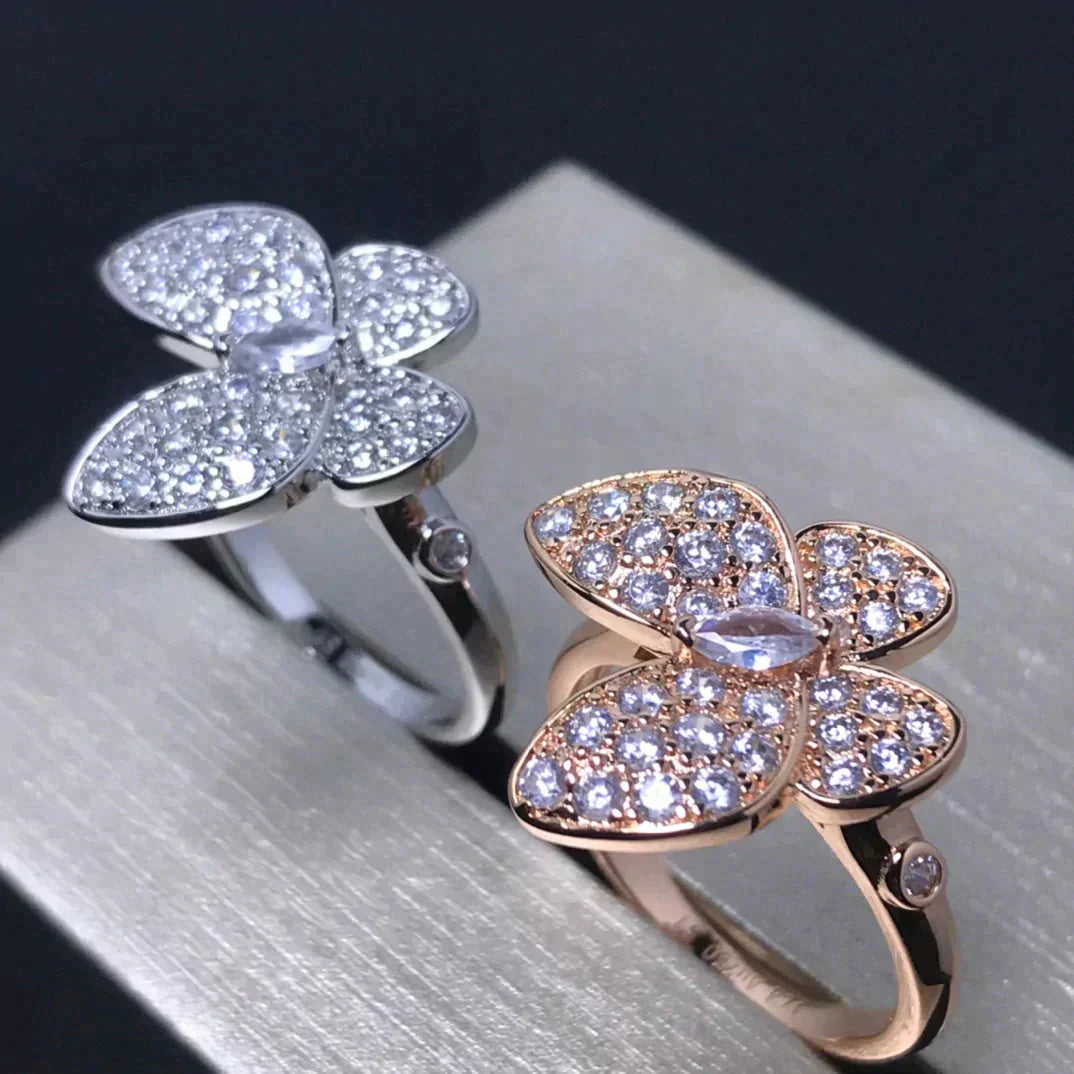 [Lucky Star]BUTTERFLY PINK GOLD DIAMOND RING