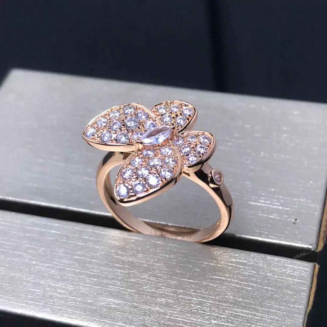 [Lucky Star]BUTTERFLY PINK GOLD DIAMOND RING