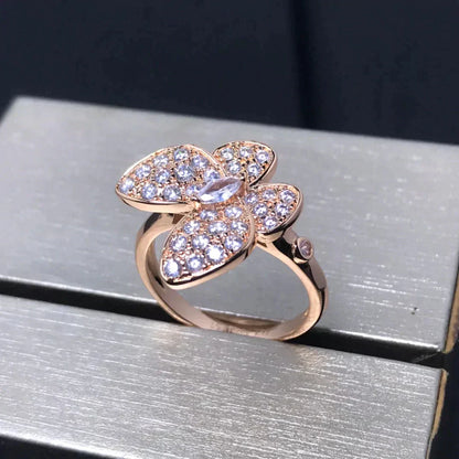 [Lucky Star]BUTTERFLY PINK GOLD DIAMOND RING