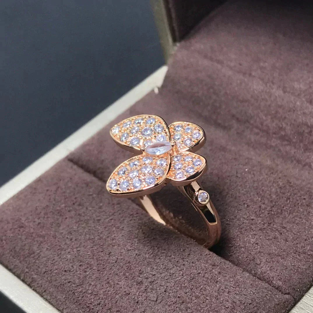 [Lucky Star]BUTTERFLY PINK GOLD DIAMOND RING