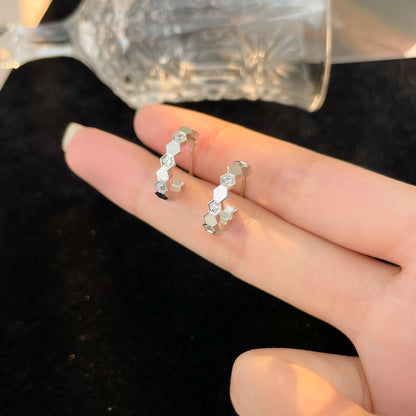 [Lucky Star]BEE LOVE DIAMOND HOOP EARRINGS