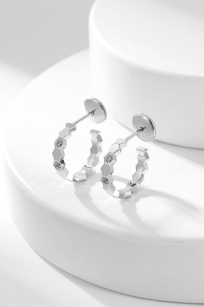 [Lucky Star]BEE LOVE DIAMOND HOOP EARRINGS