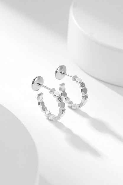 [Lucky Star]BEE LOVE DIAMOND HOOP EARRINGS