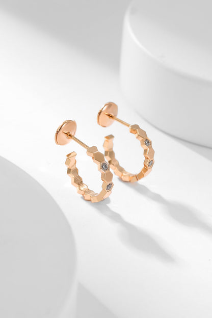 [Lucky Star]BEE LOVE DIAMOND HOOP EARRINGS