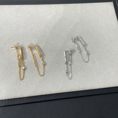[Lucky Star]CHAINE CHAOS DIAMOND DROP EARRINGS