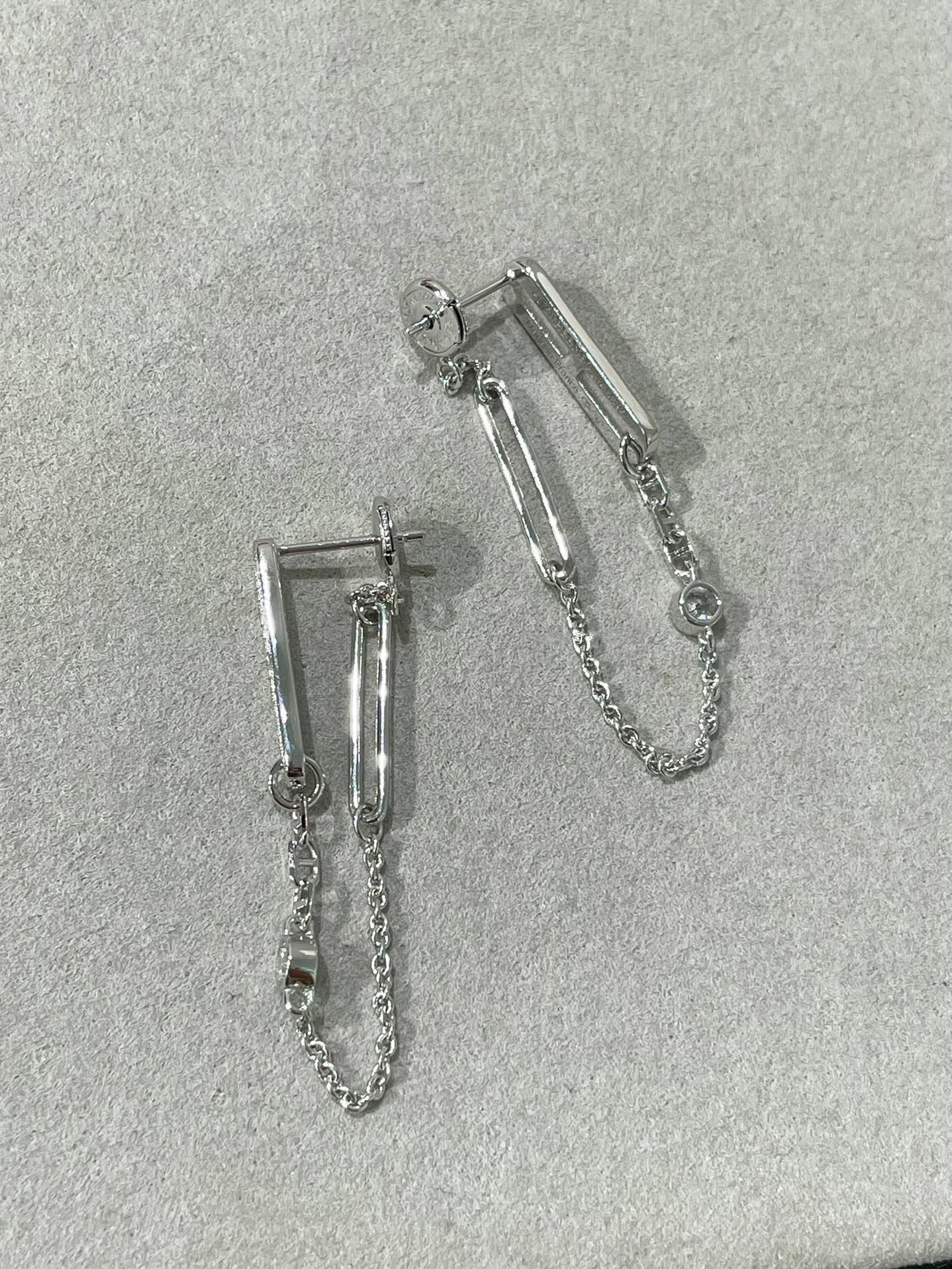 [Lucky Star]CHAINE CHAOS DIAMOND DROP EARRINGS