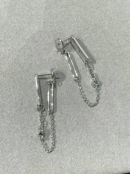 [Lucky Star]CHAINE CHAOS DIAMOND DROP EARRINGS