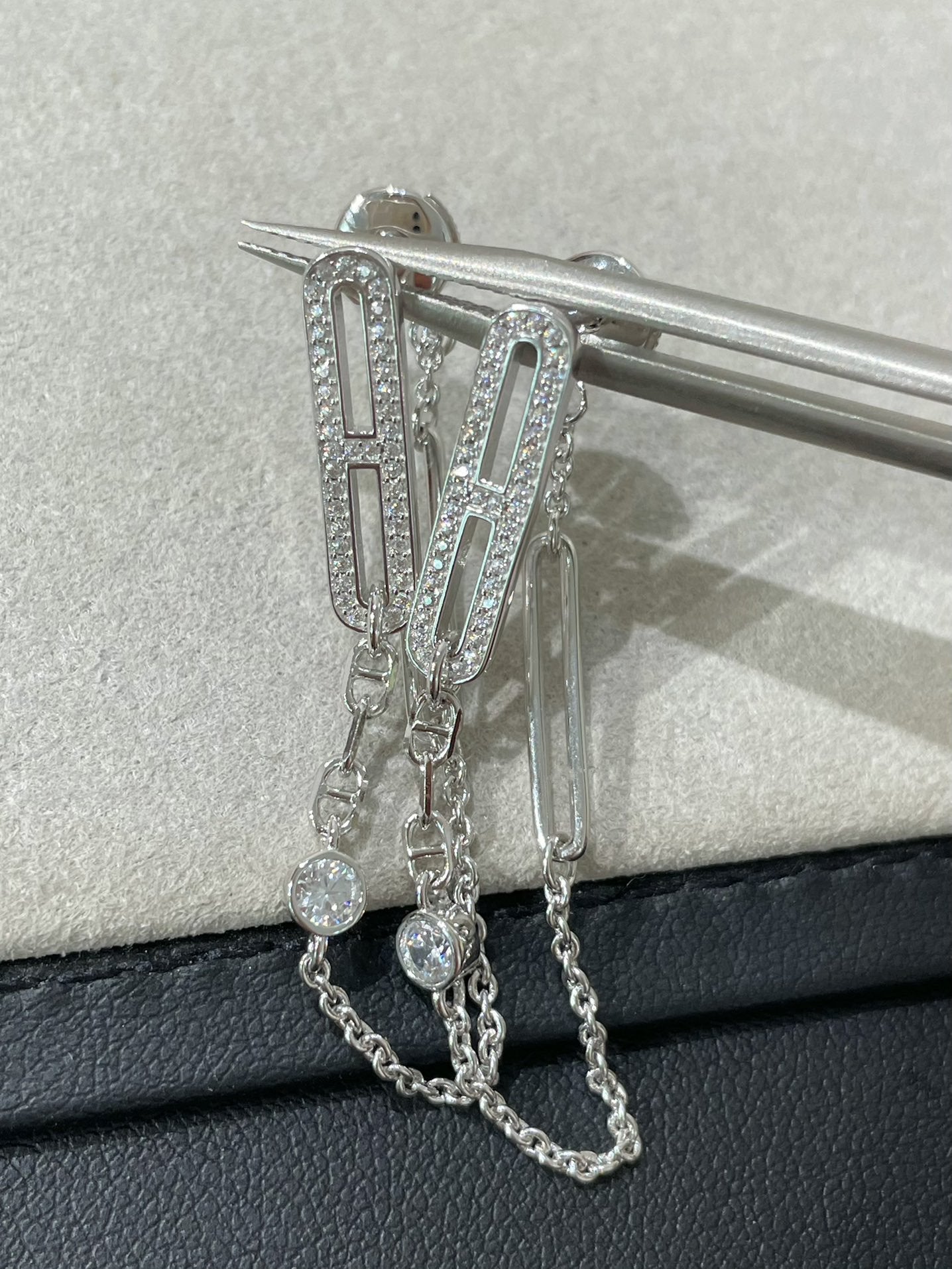 [Lucky Star]CHAINE CHAOS DIAMOND DROP EARRINGS