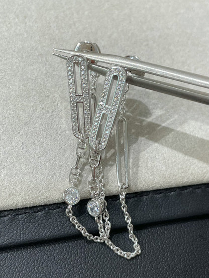 [Lucky Star]CHAINE CHAOS DIAMOND DROP EARRINGS