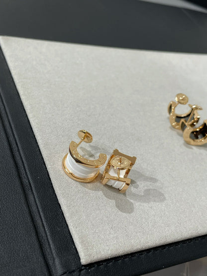 [Lucky Star]ZERO 1 PINK GOLD CERAMIC EARRINGS