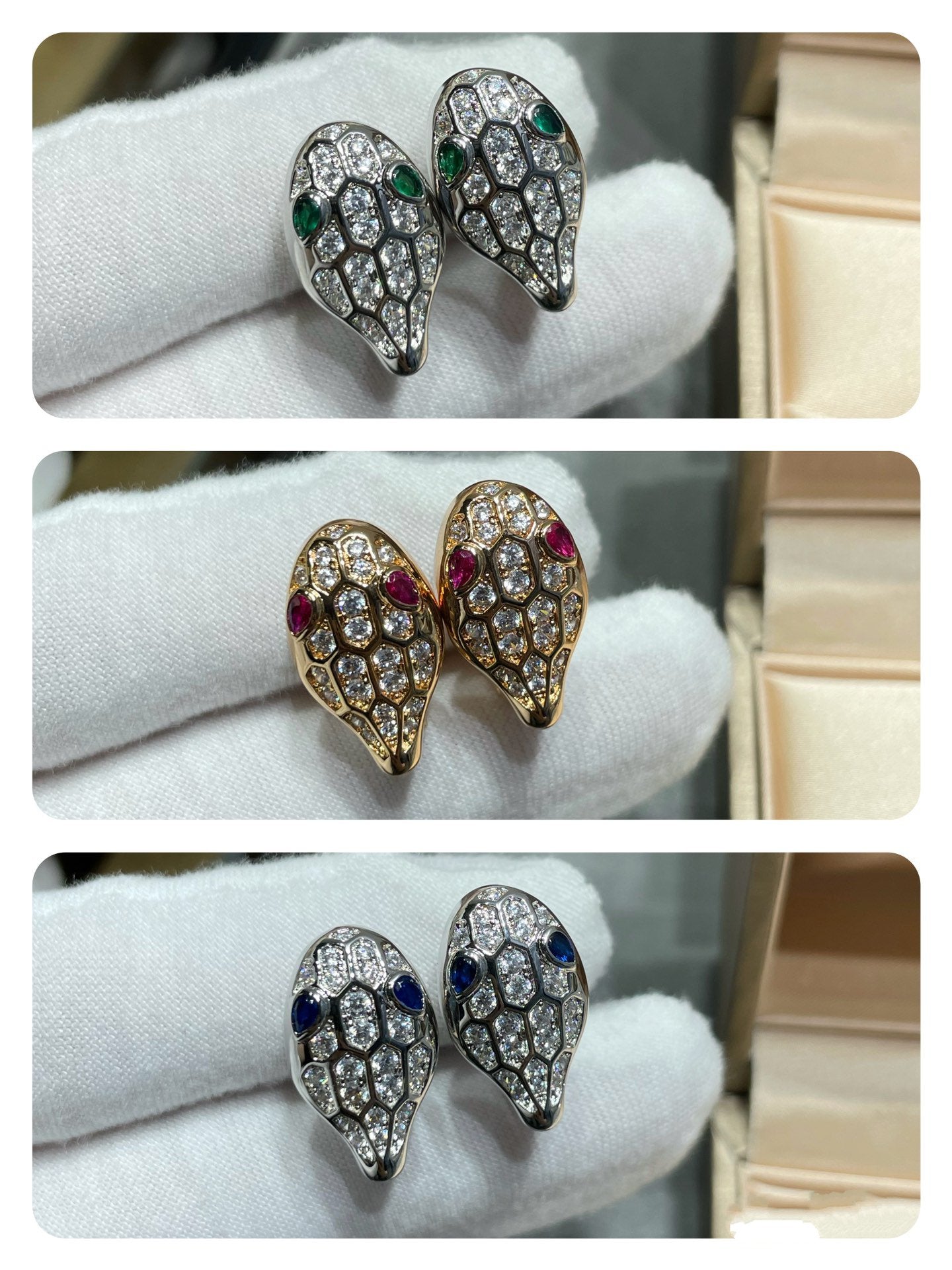 [Lucky Star]SERPENT DIAMOND STUD EARRINGS