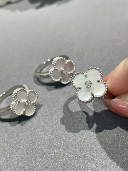 [Lucky Star]CLOVER SILVER MOP DIAMOND RING