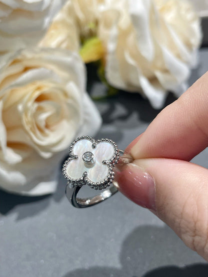 [Lucky Star]CLOVER SILVER MOP DIAMOND RING