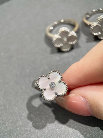 [Lucky Star]CLOVER SILVER MOP DIAMOND RING