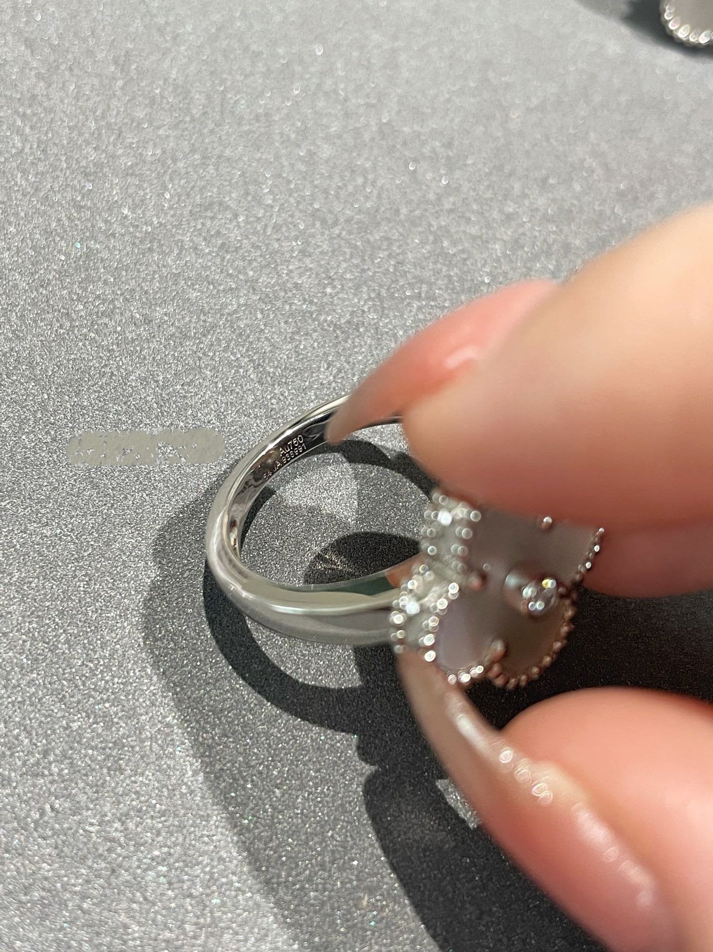 [Lucky Star]CLOVER SILVER MOP DIAMOND RING