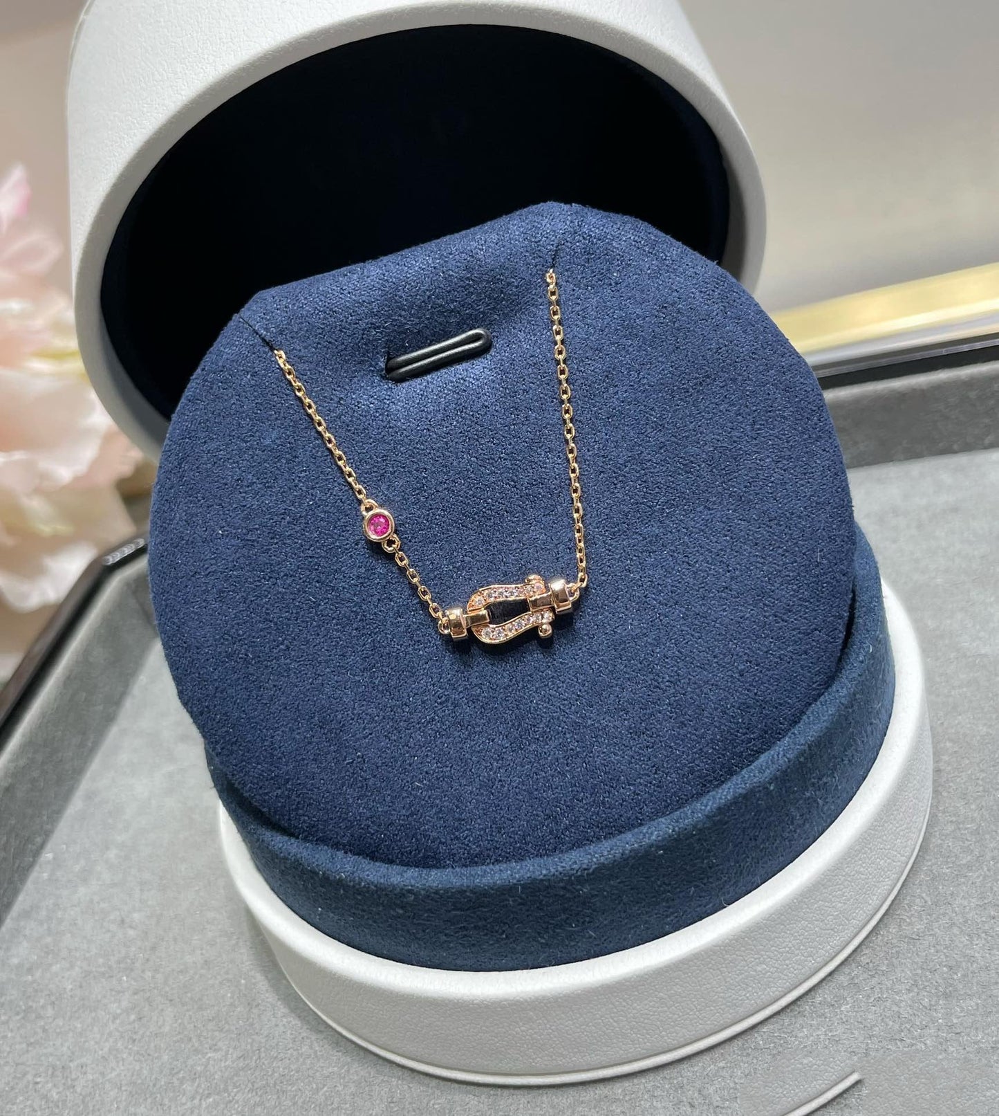 [ラッキースター]フォース10 ダイヤモンドチェーンリンク ピンクゴールドブレスレット