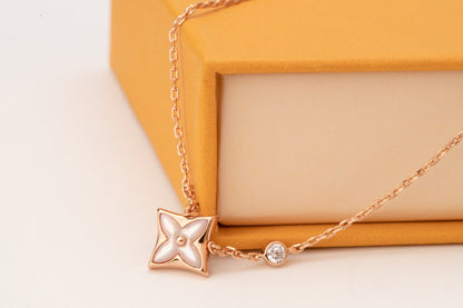 [Lucky Star] STAR PINK MOP 1 DIAMANT ROSGOLD HALSKETTE