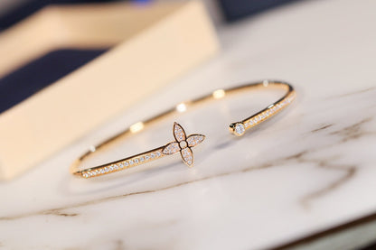 [Lucky Star]IDYLLE GOLD OFFENES ARMBAND MIT DIAMANTEN