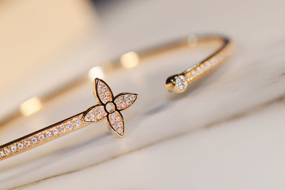 [Lucky Star]IDYLLE GOLD OFFENES ARMBAND MIT DIAMANTEN
