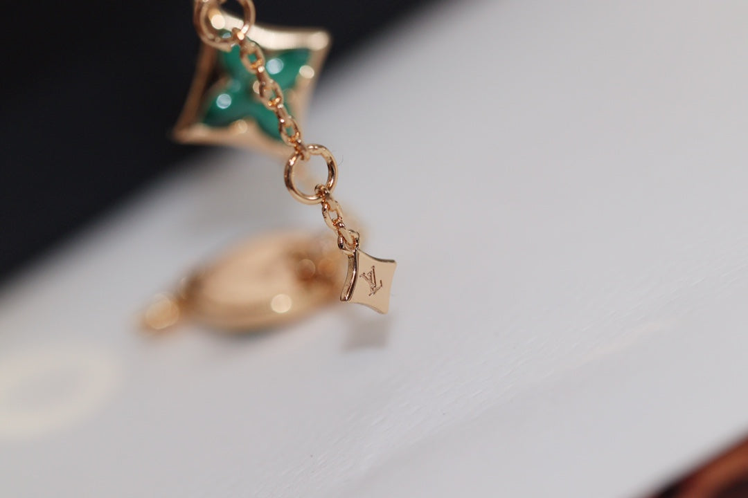 [Lucky Star]Stern und Sonne 4 Motiv Roségold Malachit Armband