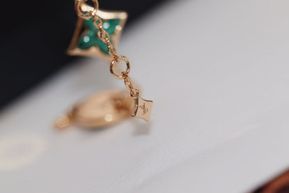 [Lucky Star]Stern und Sonne 4 Motiv Roségold Malachit Armband