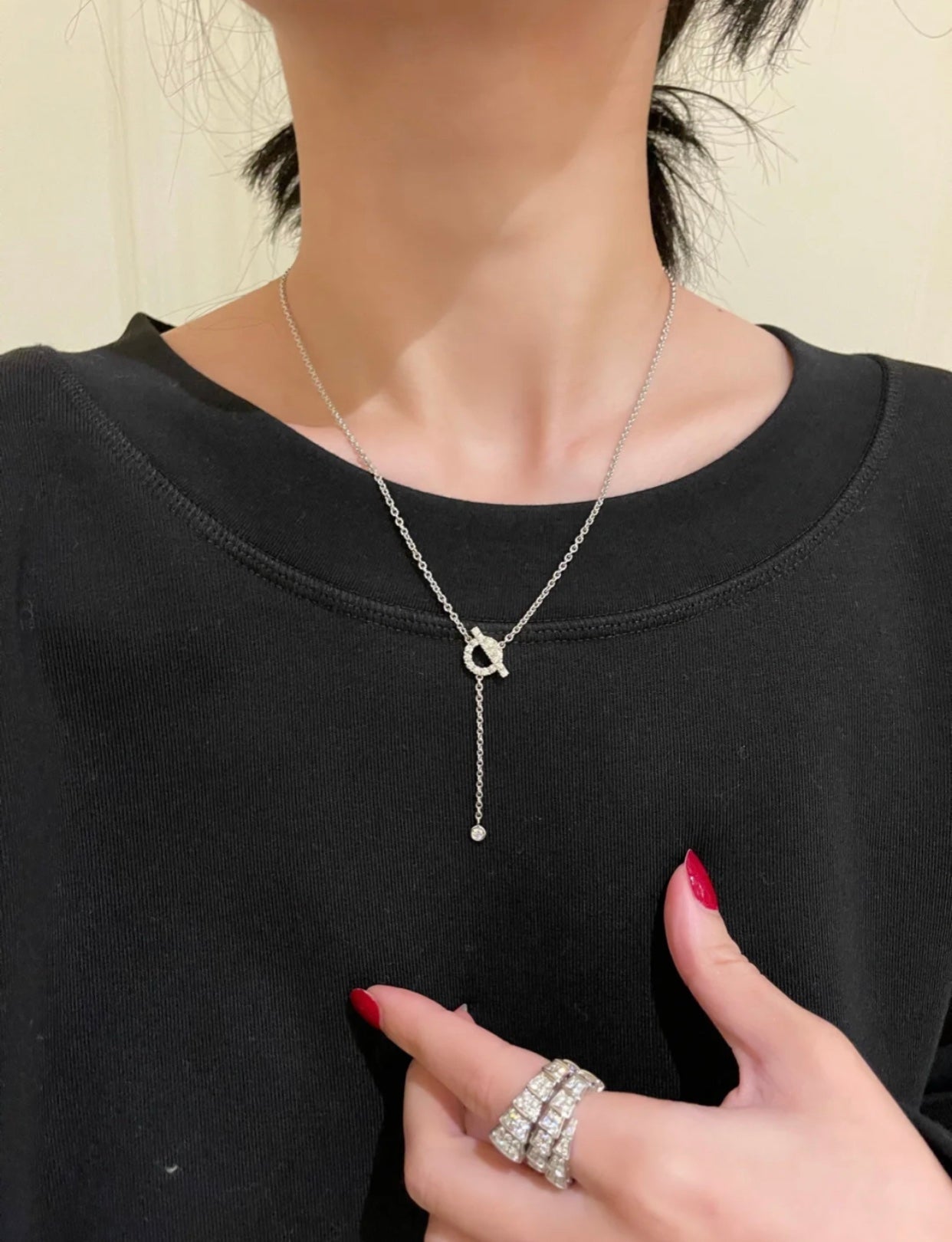 [ラッキースター]フィネスシルバーダイヤモンドネックレス