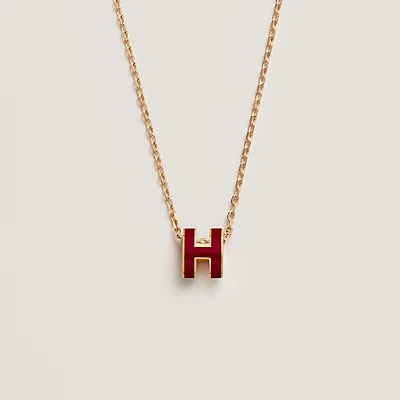 [Lucky Star]HM CLIC RED ENAMEL GOLD NECKLACE