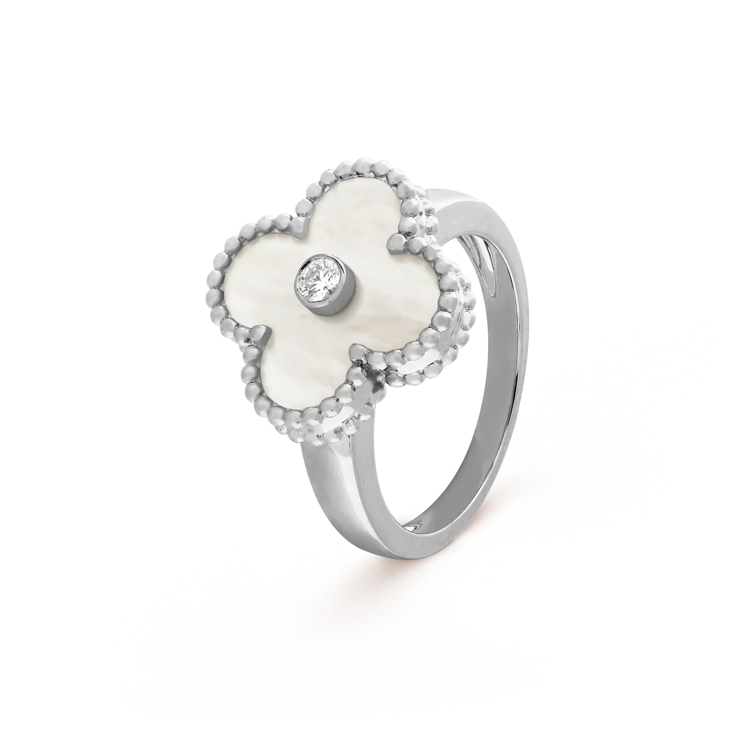 [Lucky Star]CLOVER SILVER MOP DIAMOND RING