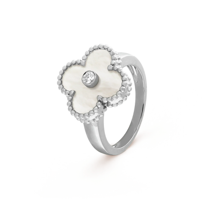 [Lucky Star]CLOVER SILVER MOP DIAMOND RING