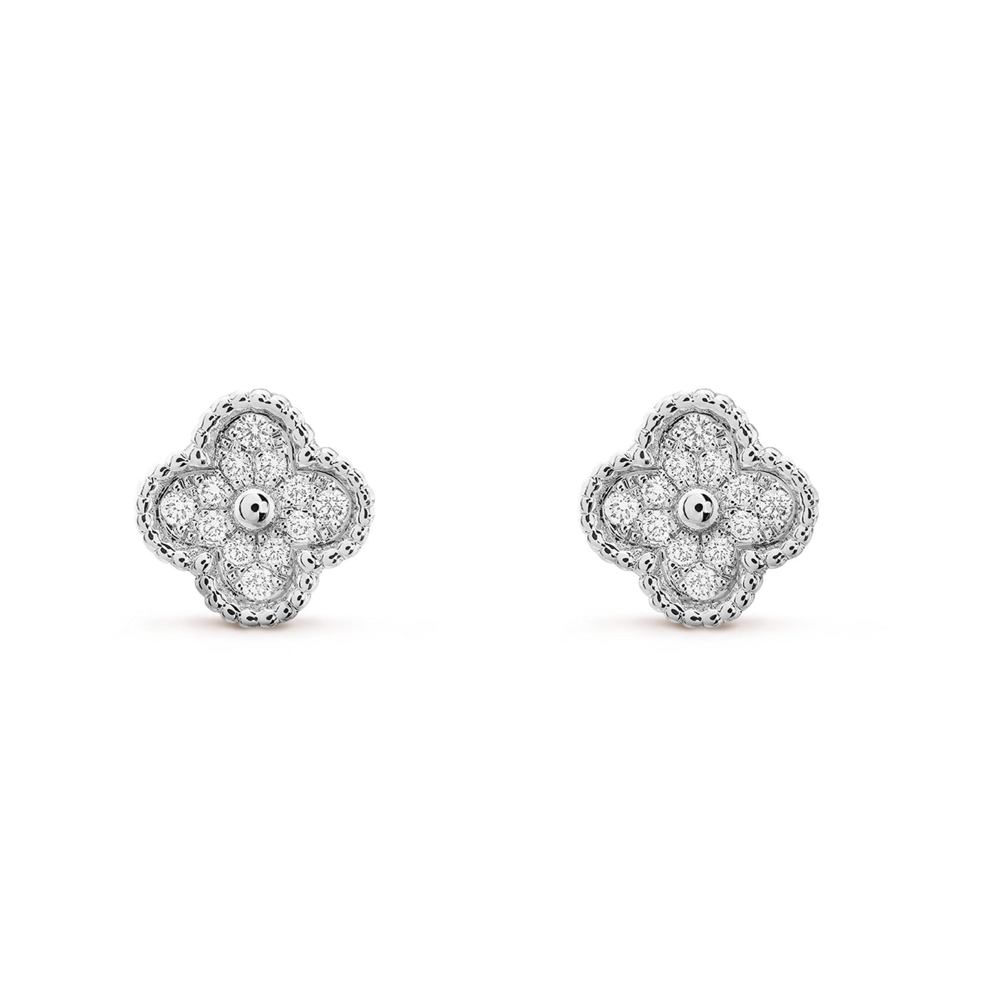 [Lucky Star]CLOVER MINI DIAMOND STUD EARRINGS