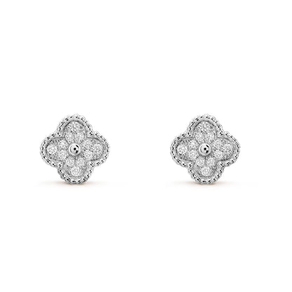 [Lucky Star]CLOVER MINI DIAMOND STUD EARRINGS