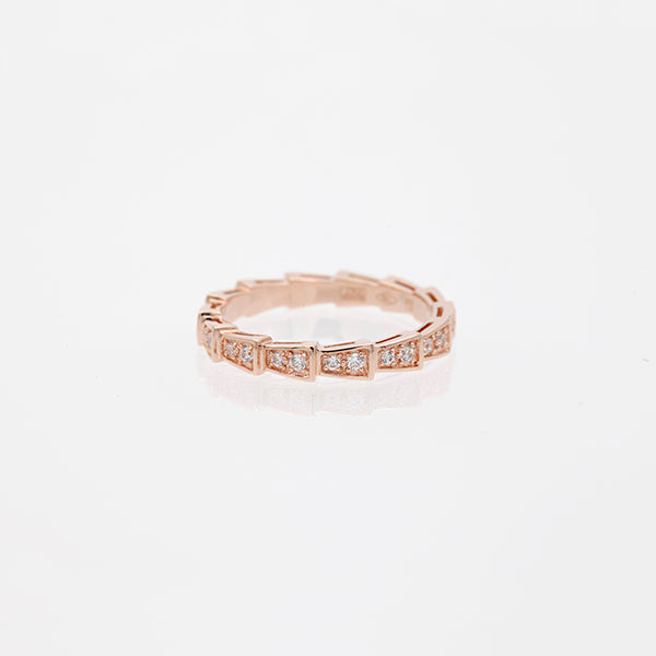[Lucky Star]SERPENTI RING PINK GOLD DIAMOND PAVED 3MM