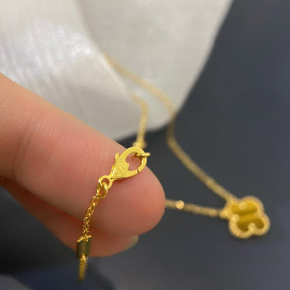 [Lucky Star]CLOVER 15MM YELLOW TIGER'S EYE AGATE NECKLACE