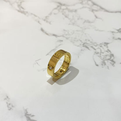 [Lucky Star]Liebesring 5,5 mm 3 Diamanten Gold