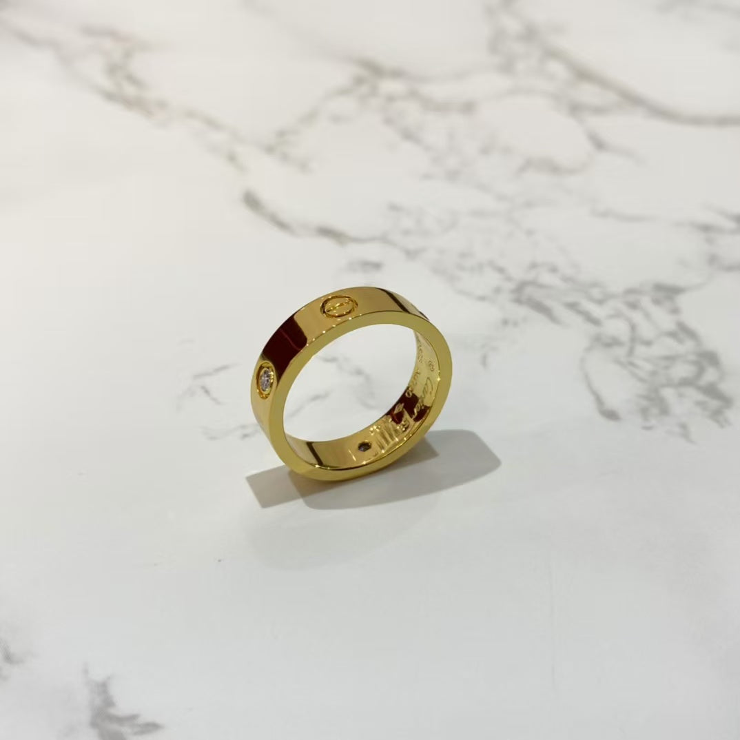 [Lucky Star]Liebesring 5,5 mm 3 Diamanten Gold