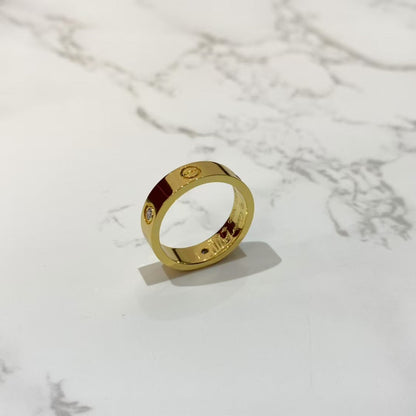 [Lucky Star]Liebesring 5,5 mm 3 Diamanten Gold