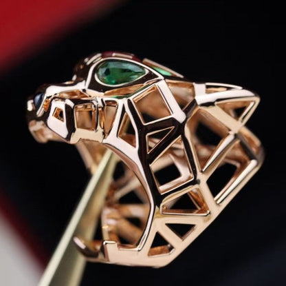 [Lucky Star]HOLLOW LEOPARD HEAD RING