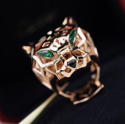 [Lucky Star]HOLLOW LEOPARD HEAD RING