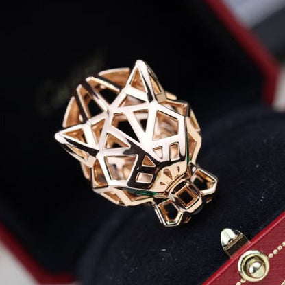 [Lucky Star]HOLLOW LEOPARD HEAD RING