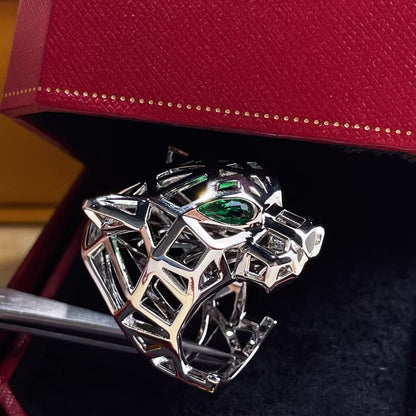 [Lucky Star]HOLLOW LEOPARD HEAD RING