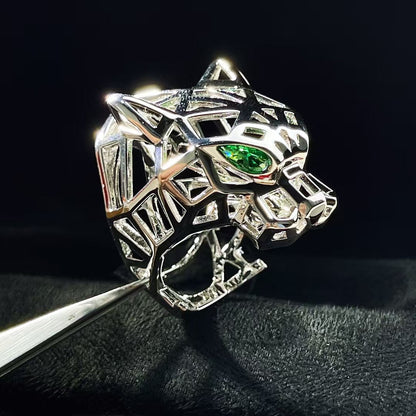 [Lucky Star]HOLLOW LEOPARD HEAD RING