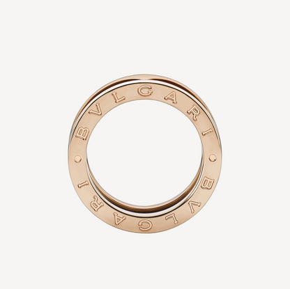 [Lucky Star]ZERO 1 TWO-BAND LOOPS AND BLACK CERAMIC PINK GOLD RING