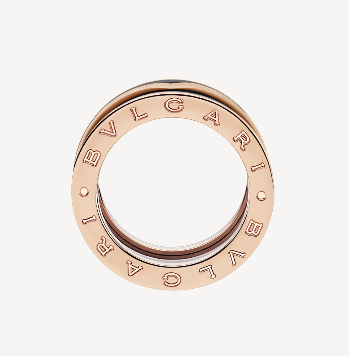 [Lucky Star]ZERO 1 TWO-BAND WITH MATTE BLACK CERAMIC PINK GOLD RING