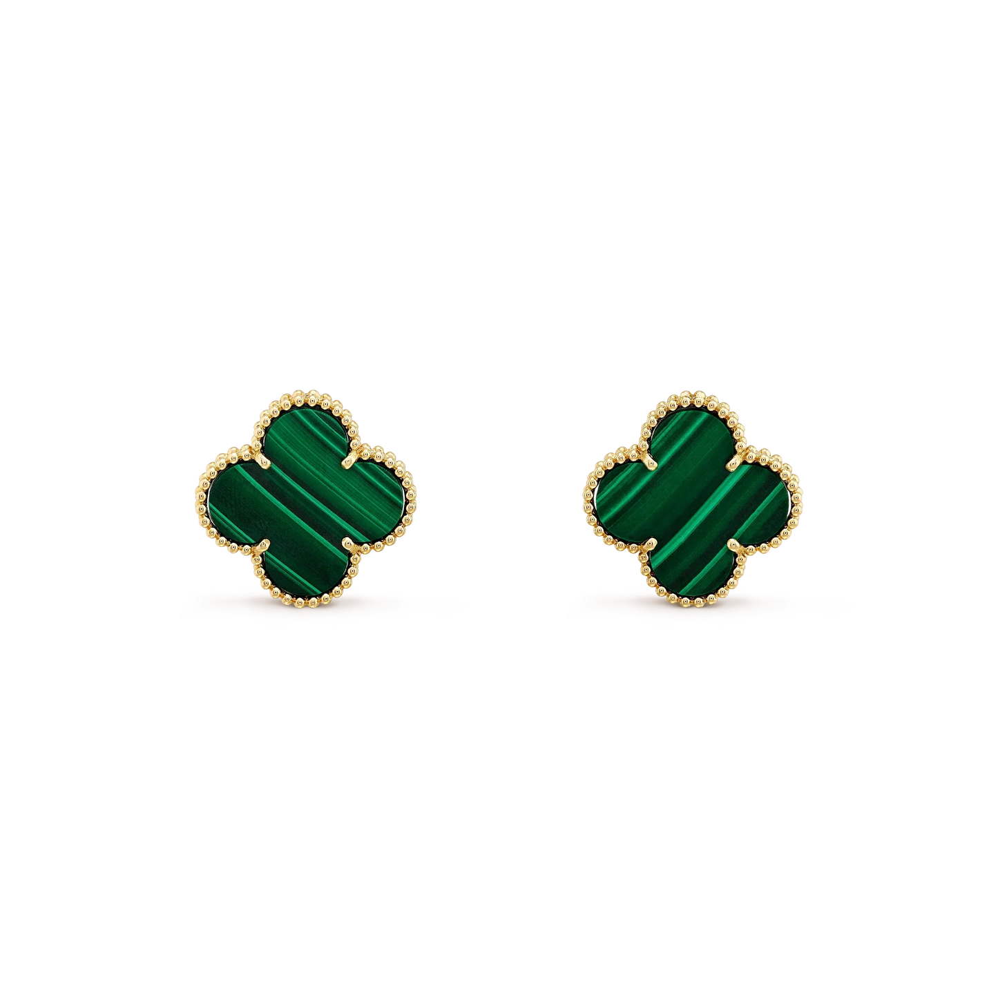 [Lucky Star]CLOVER MINI 9.5MM MALACHITE  EARRINGS