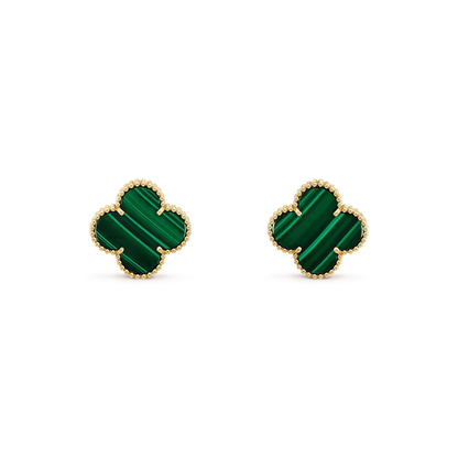 [Lucky Star]CLOVER MINI 9.5MM MALACHITE  EARRINGS
