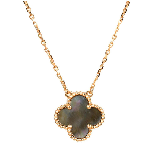 [Lucky Star]CLOVER 15MM  GRAY MOTHER OF PEARL NECKLACE