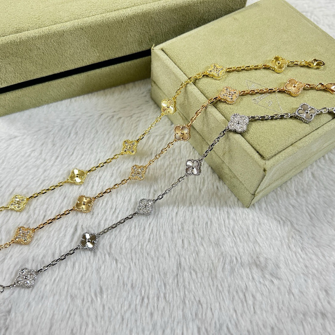 [Lucky Star]CLOVER 6 MOTIF DIAMOND LASER BRACELET
